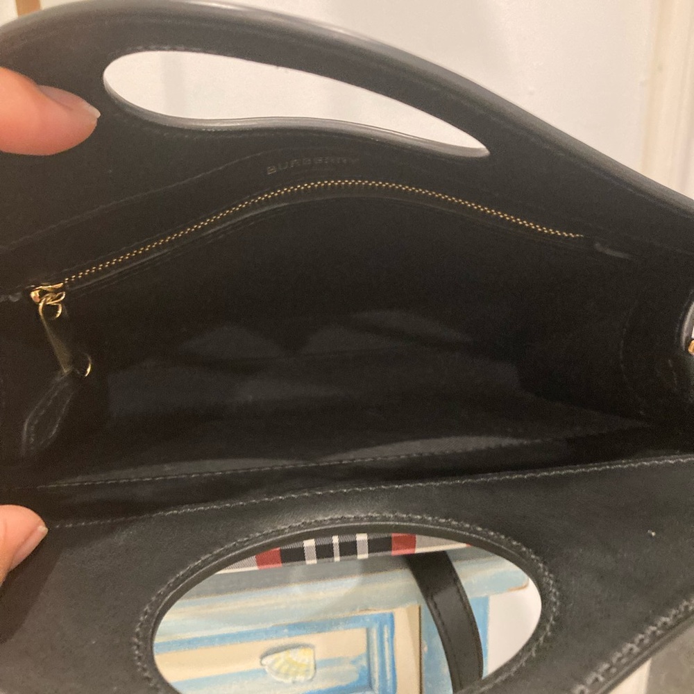 Burberry Black/Red Tartan Plaid Leather Handbag/Crossbody - Picture 9 of 10